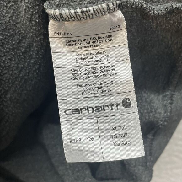 Carhartt Hoodie Mens XL Tall Gray Sweatshirt Midweight Logo Graphic Workwear - Picture 8 of 12